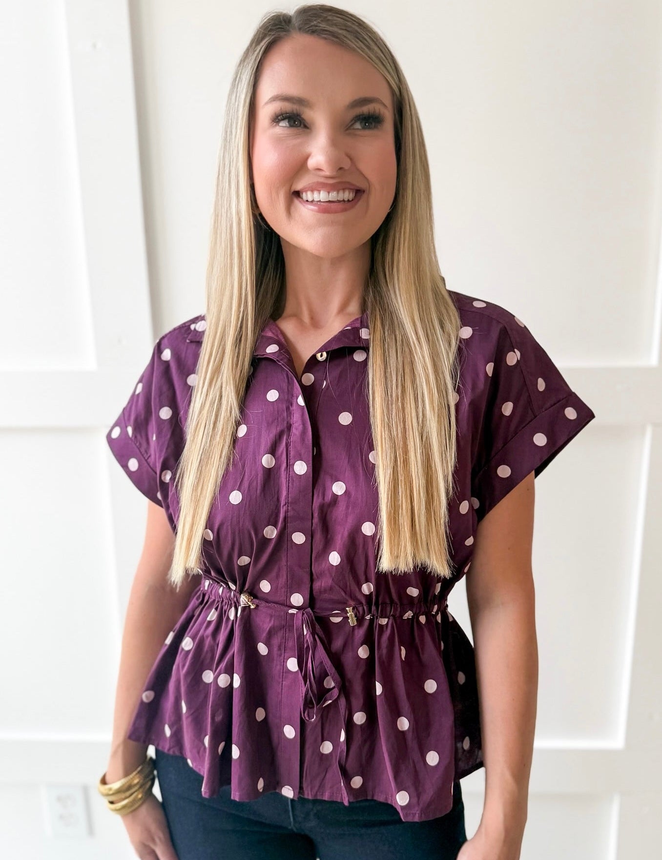 Cap Sleeved Top - Plum