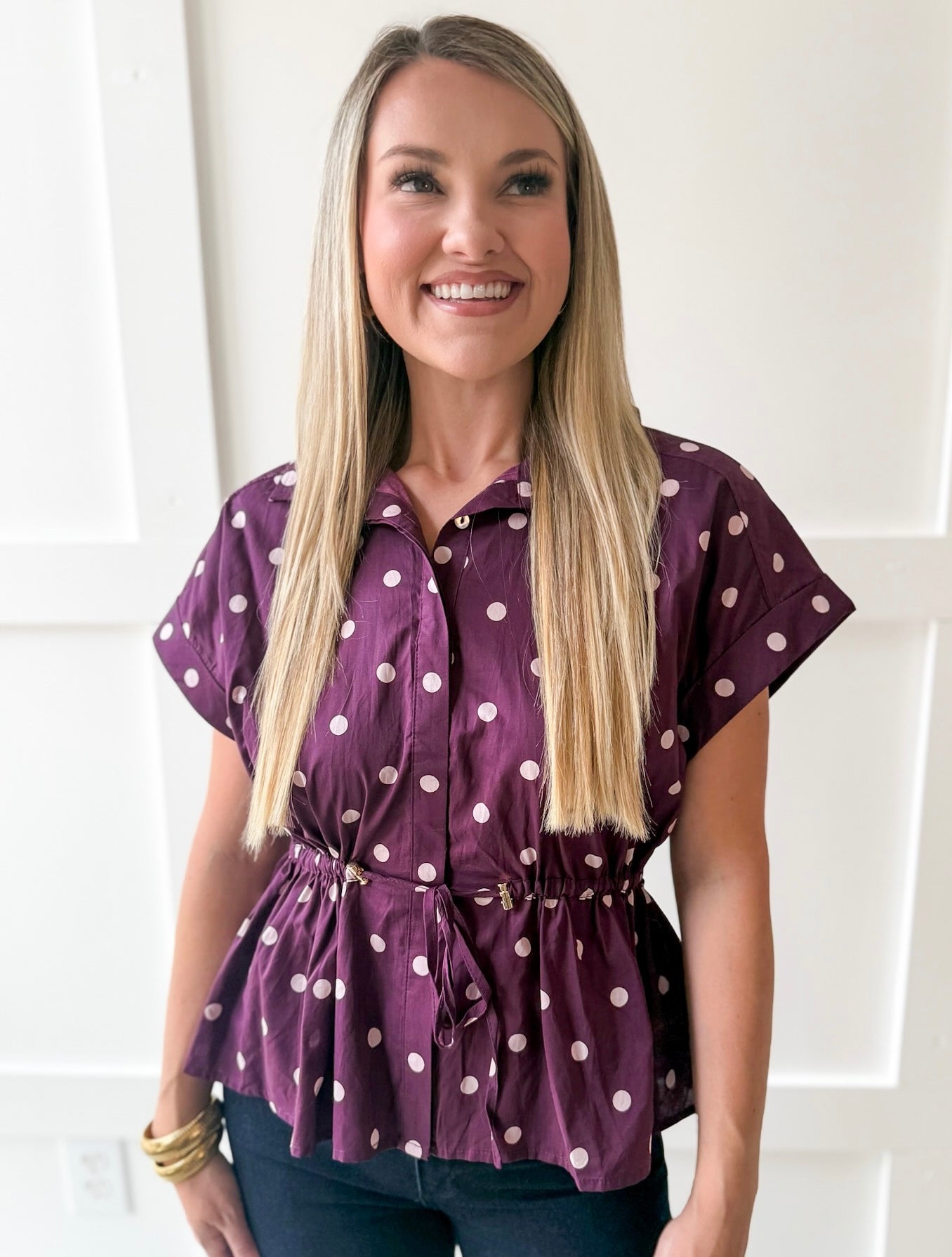 Cap Sleeved Top - Plum
