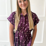Cap Sleeved Top - Plum