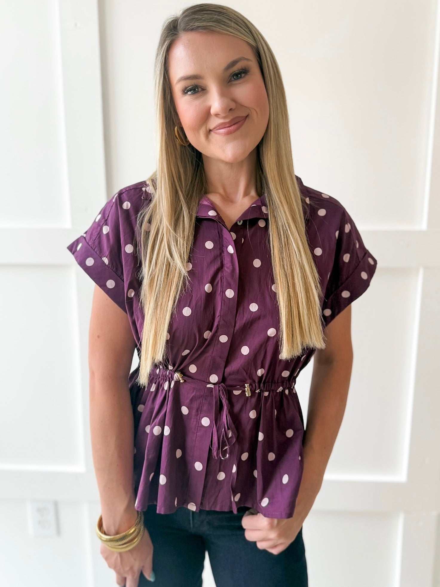 Cap Sleeved Top - Plum