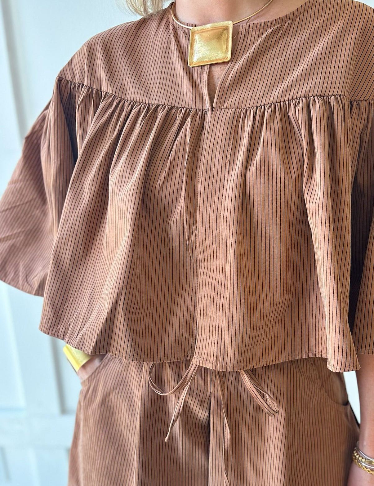 Cape Top & Short Set - Camel