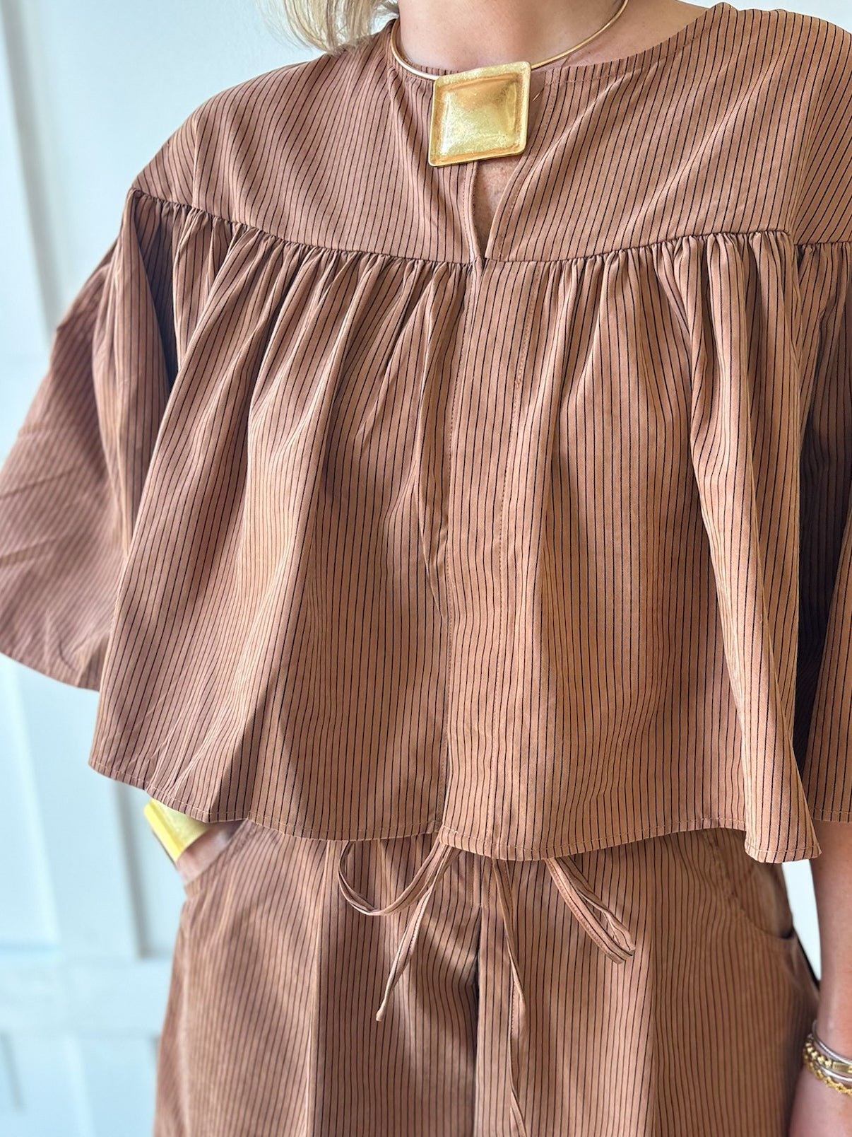Cape Top & Short Set - Camel