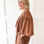 Cape Top & Short Set - Camel