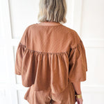 Cape Top & Short Set - Camel