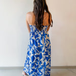 Capri Blue Tie Front Maxi Dress