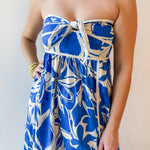 Capri Blue Tie Front Maxi Dress