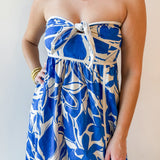 Capri Blue Tie Front Maxi Dress
