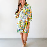 Caribbean Blues Collared Dress