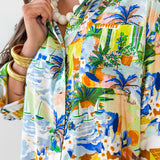 Caribbean Blues Collared Dress