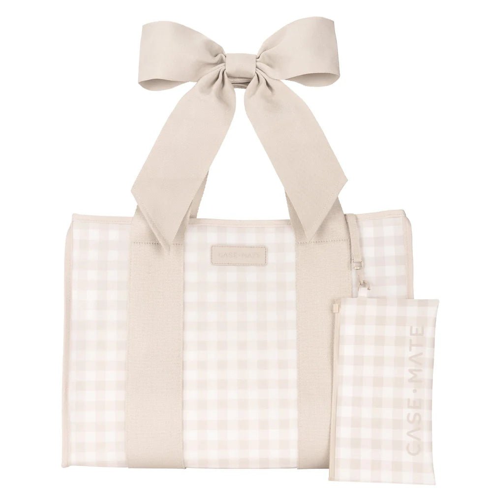 Case•Mate Jelly Tote Bag - Latte Gingham Bow