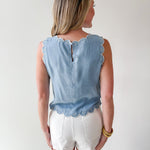 Chambray Printed Top