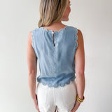Chambray Printed Top