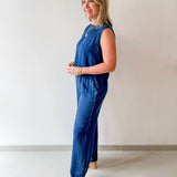 Chambray Top & Wide Leg Pants