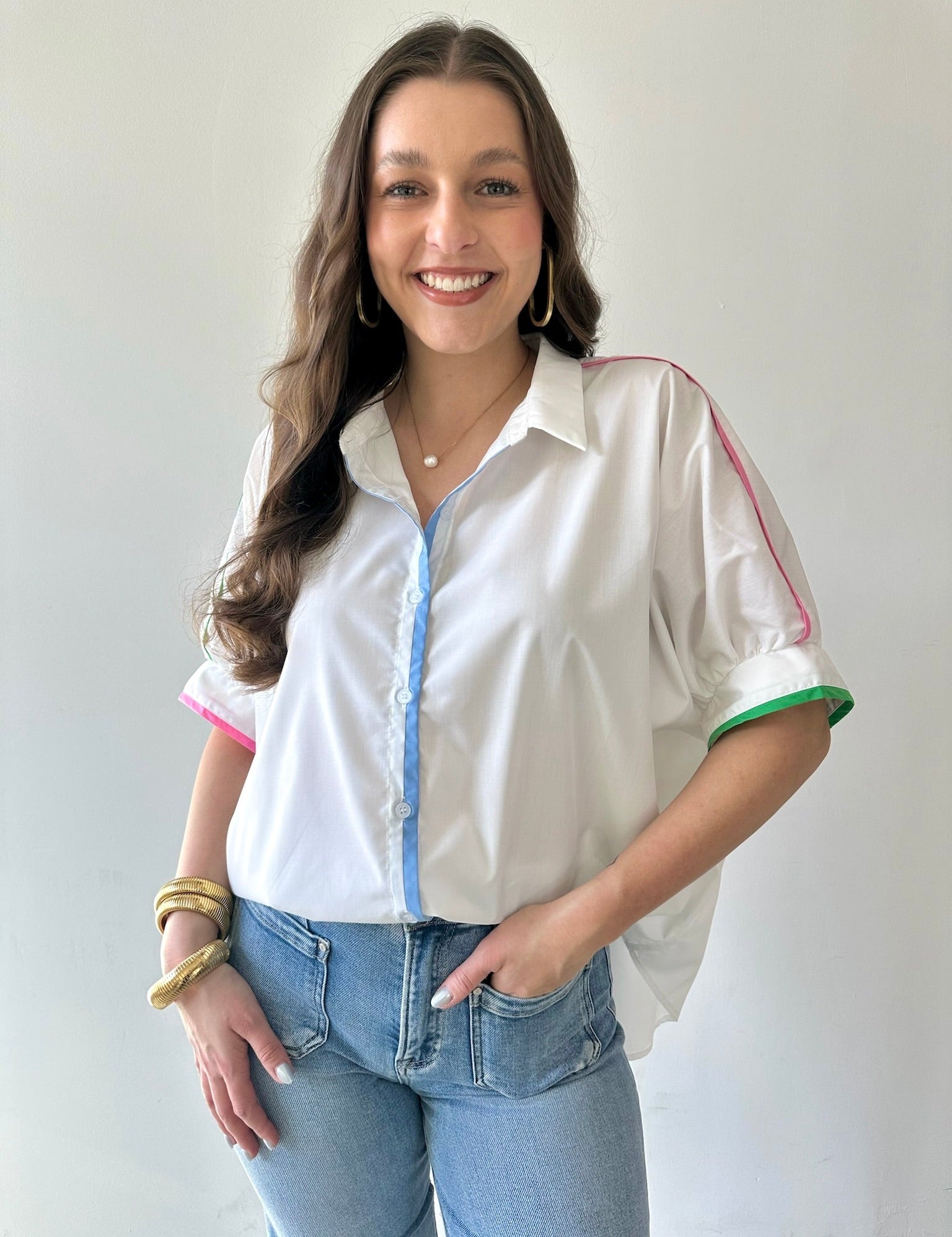 Charlotte Contrast Trim Top