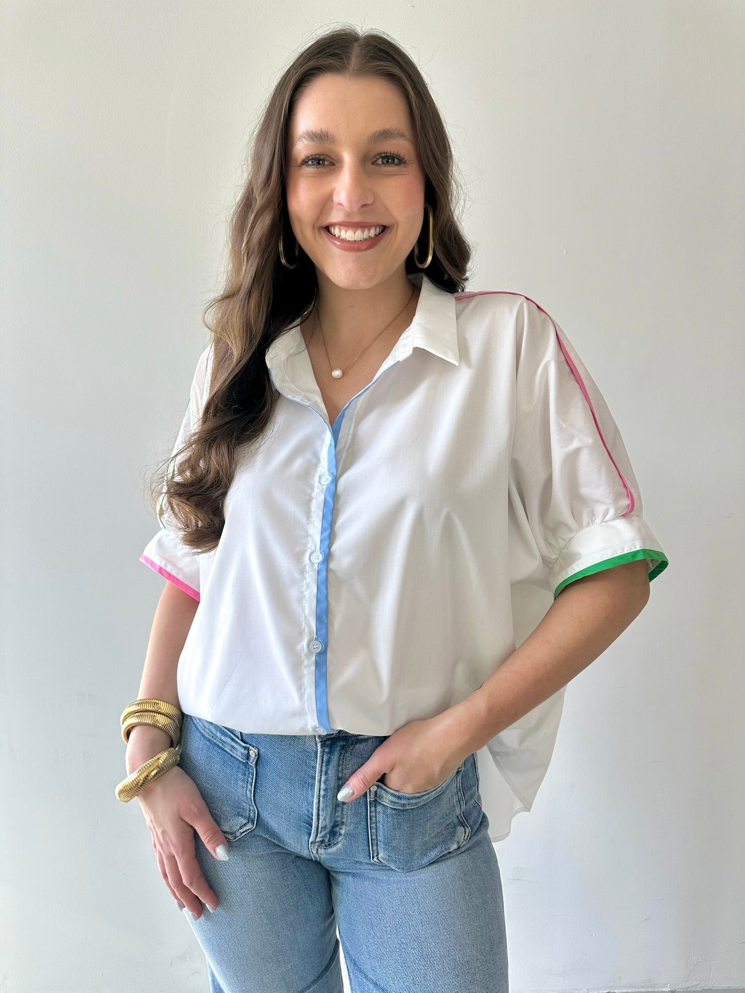 Charlotte Contrast Trim Top