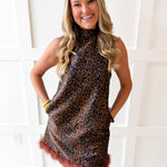Cheetah Print Dress - Brown