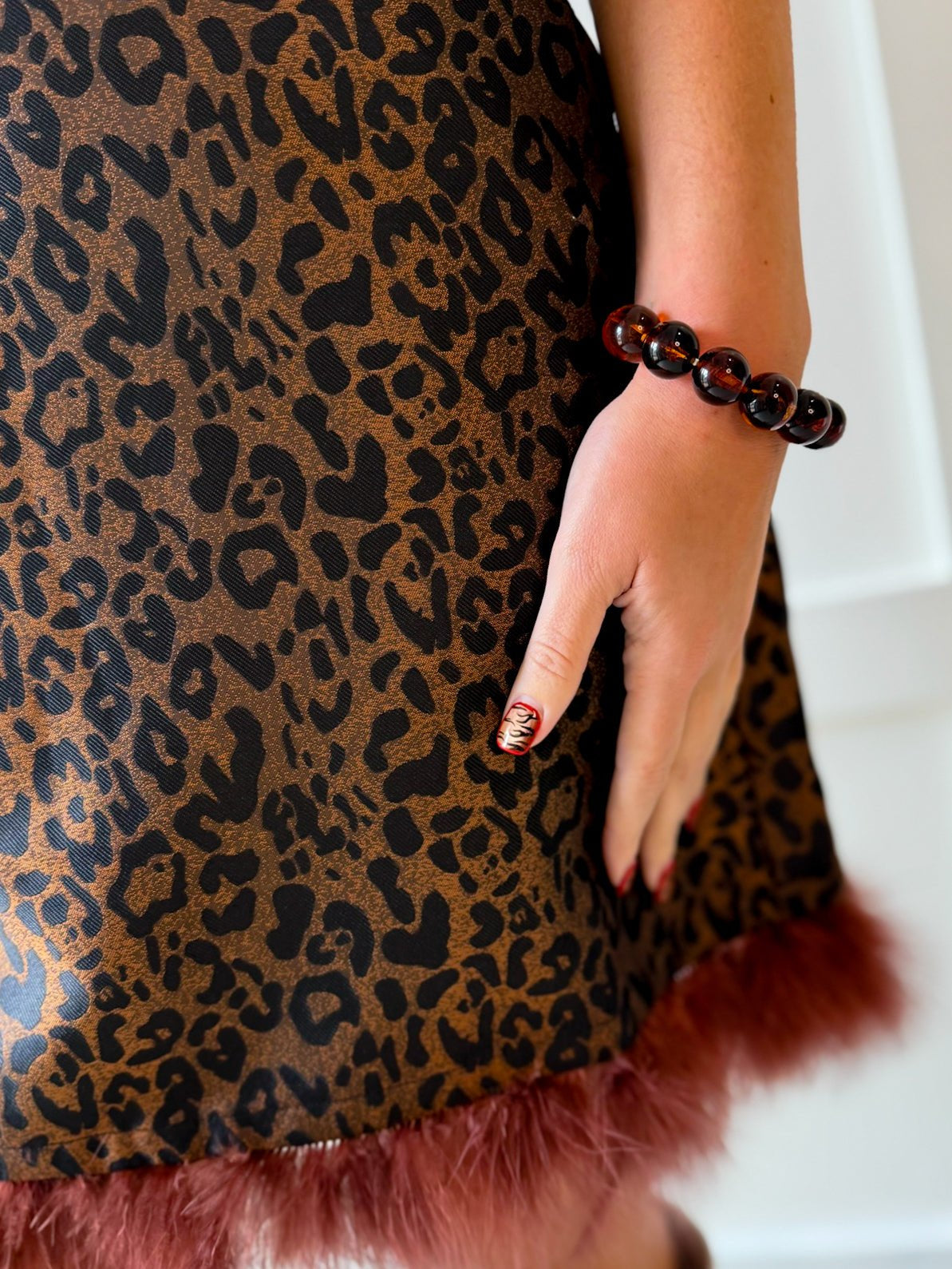 Cheetah Print Dress - Brown