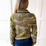 Cheetah Print V Neck Cardigan