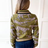 Cheetah Print V Neck Cardigan