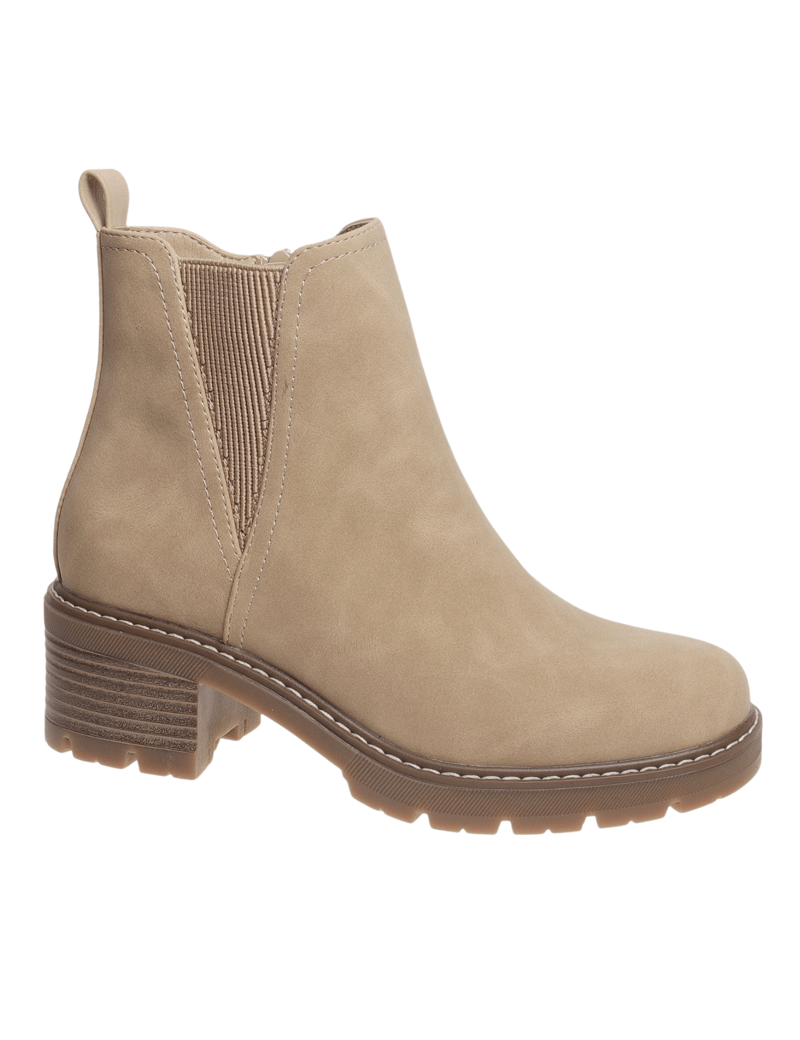 Chelsea Chunky Heel Boot - Taupe