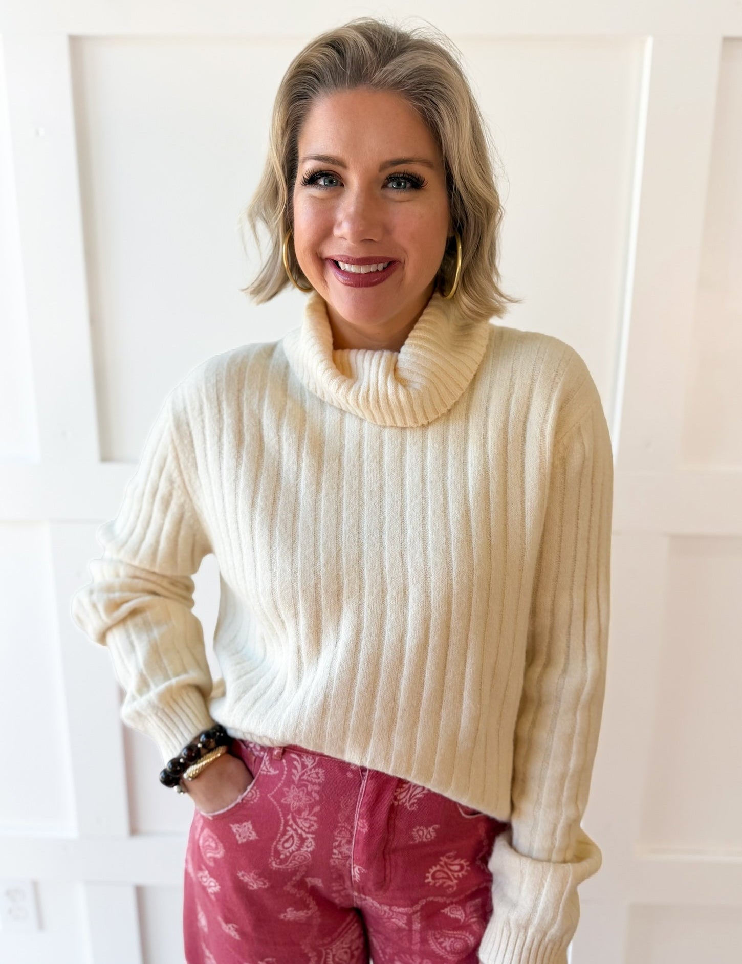 Chunky Cable Knit Sweater - Banana