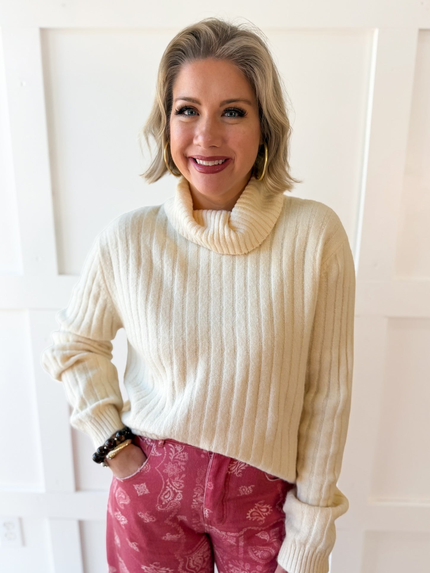 Chunky Cable Knit Sweater - Banana