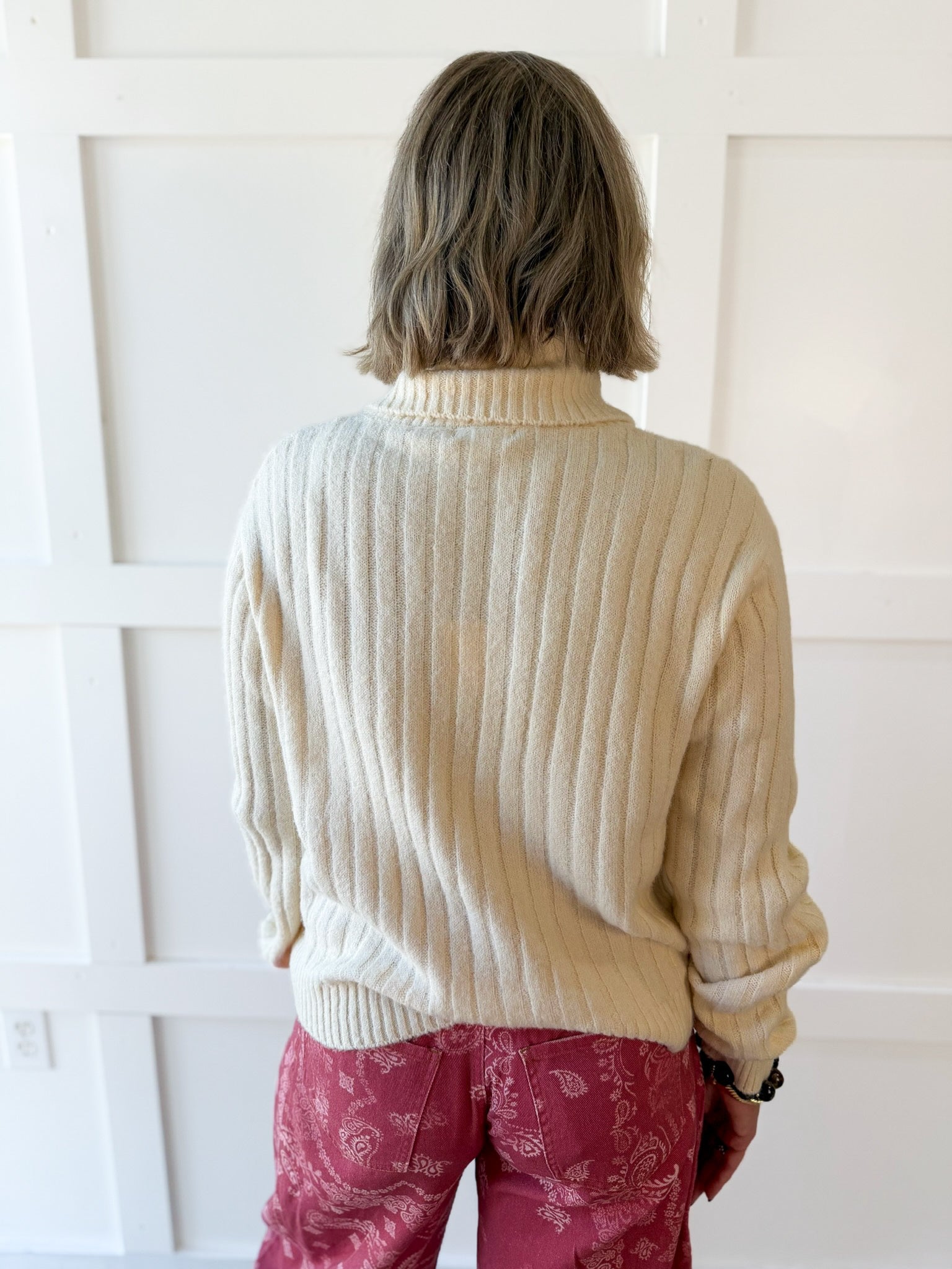 Chunky Cable Knit Sweater - Banana