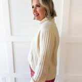 Chunky Cable Knit Sweater - Banana