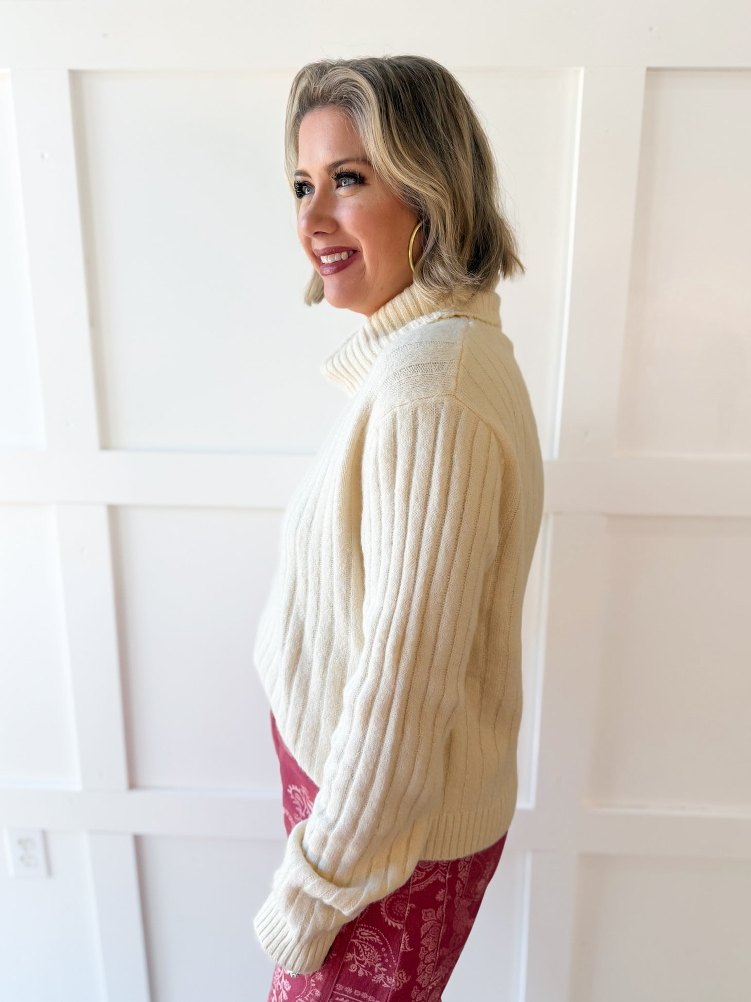 Chunky Cable Knit Sweater - Banana