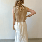 Chunky Sweater Twofer Midi Dress - Latte/Cream