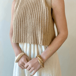 Chunky Sweater Twofer Midi Dress - Latte/Cream