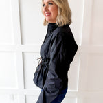 Cinched Oversized Top- Black