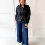Cinched Oversized Top- Black