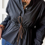 Cinched Oversized Top- Black