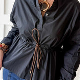 Cinched Oversized Top- Black