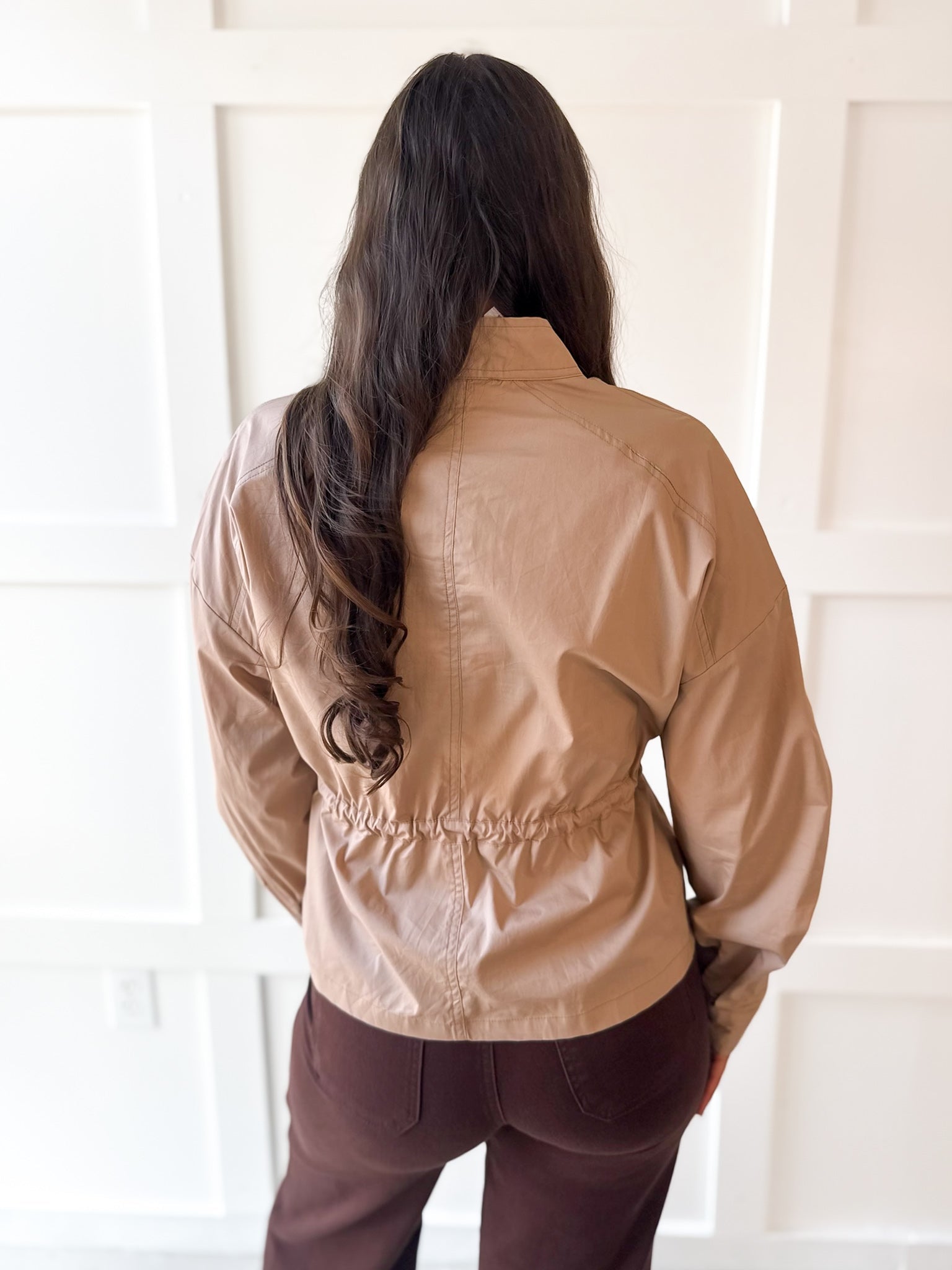 Cinched Oversized Top- Camel