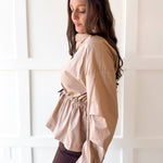 Cinched Oversized Top- Camel