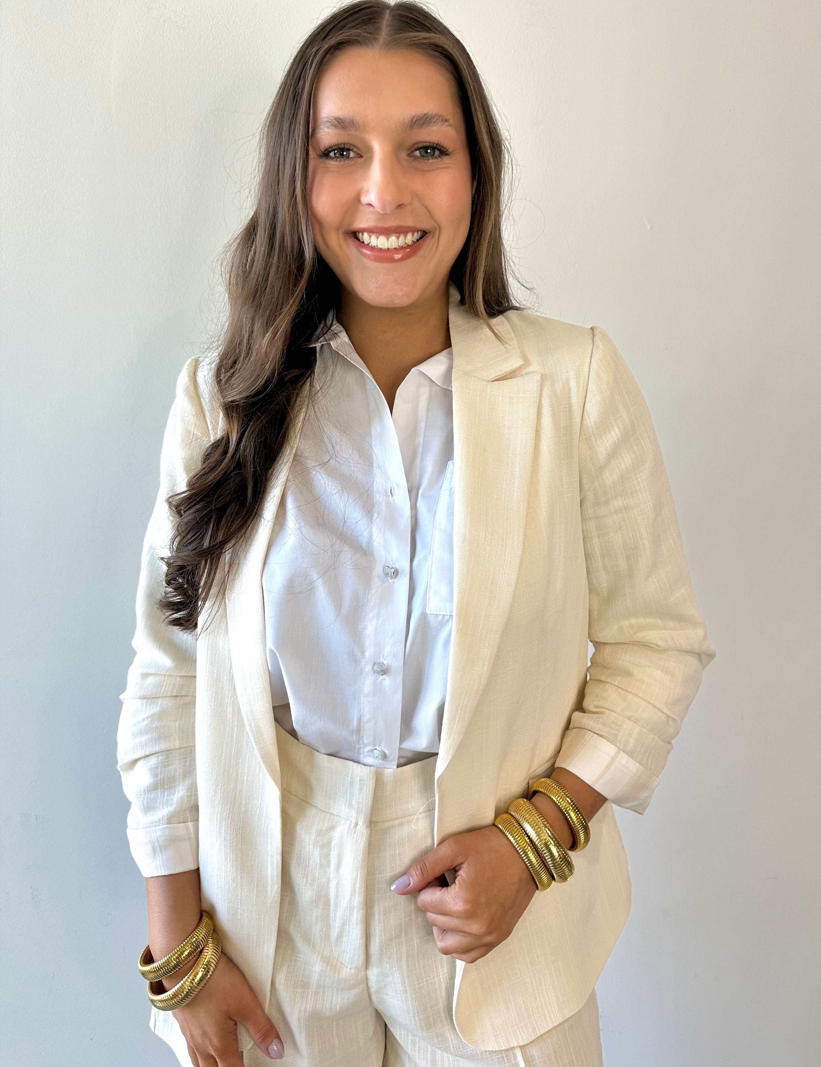 Cinched Sleeve Blazer