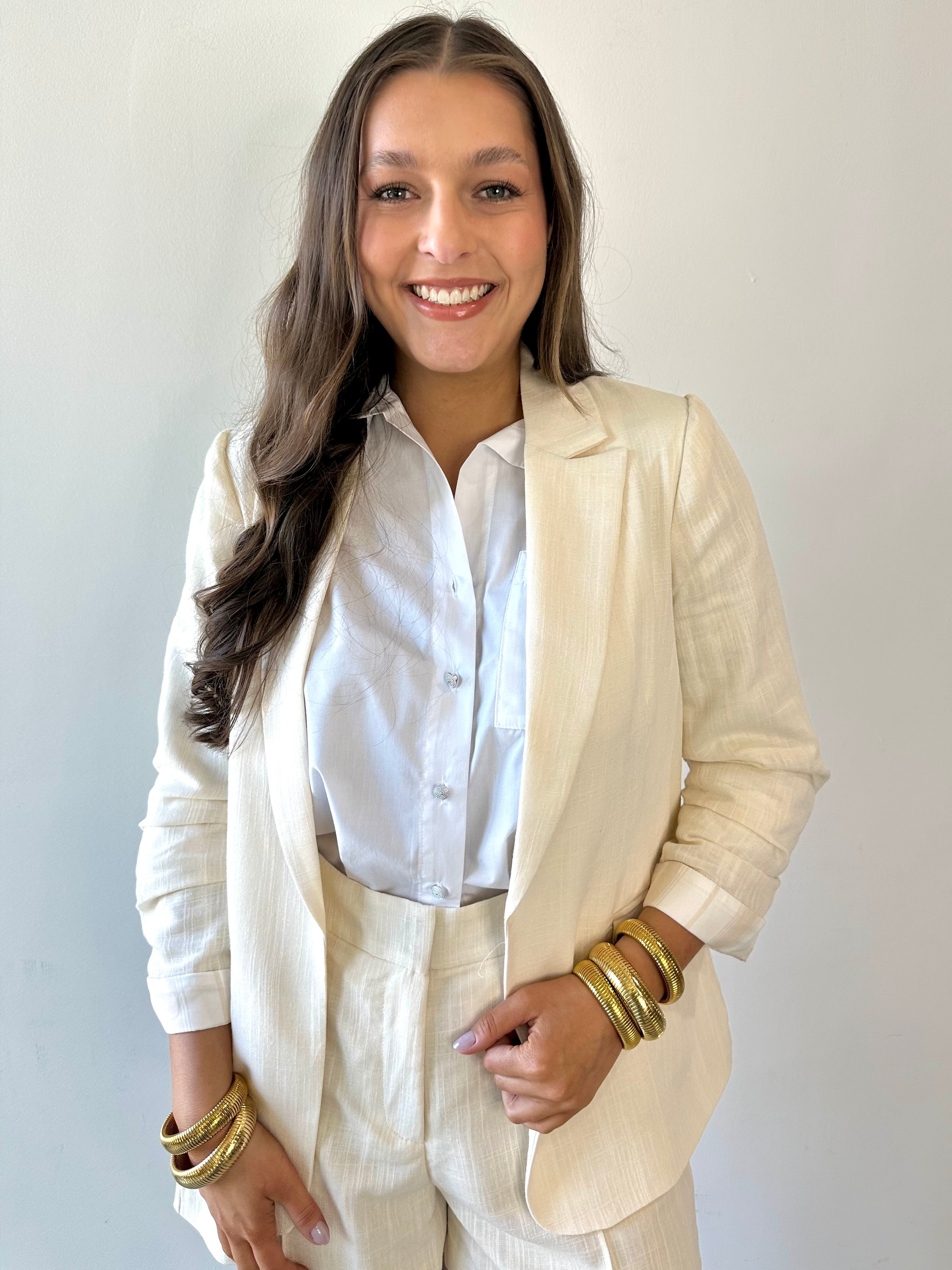 Cinched Sleeve Blazer