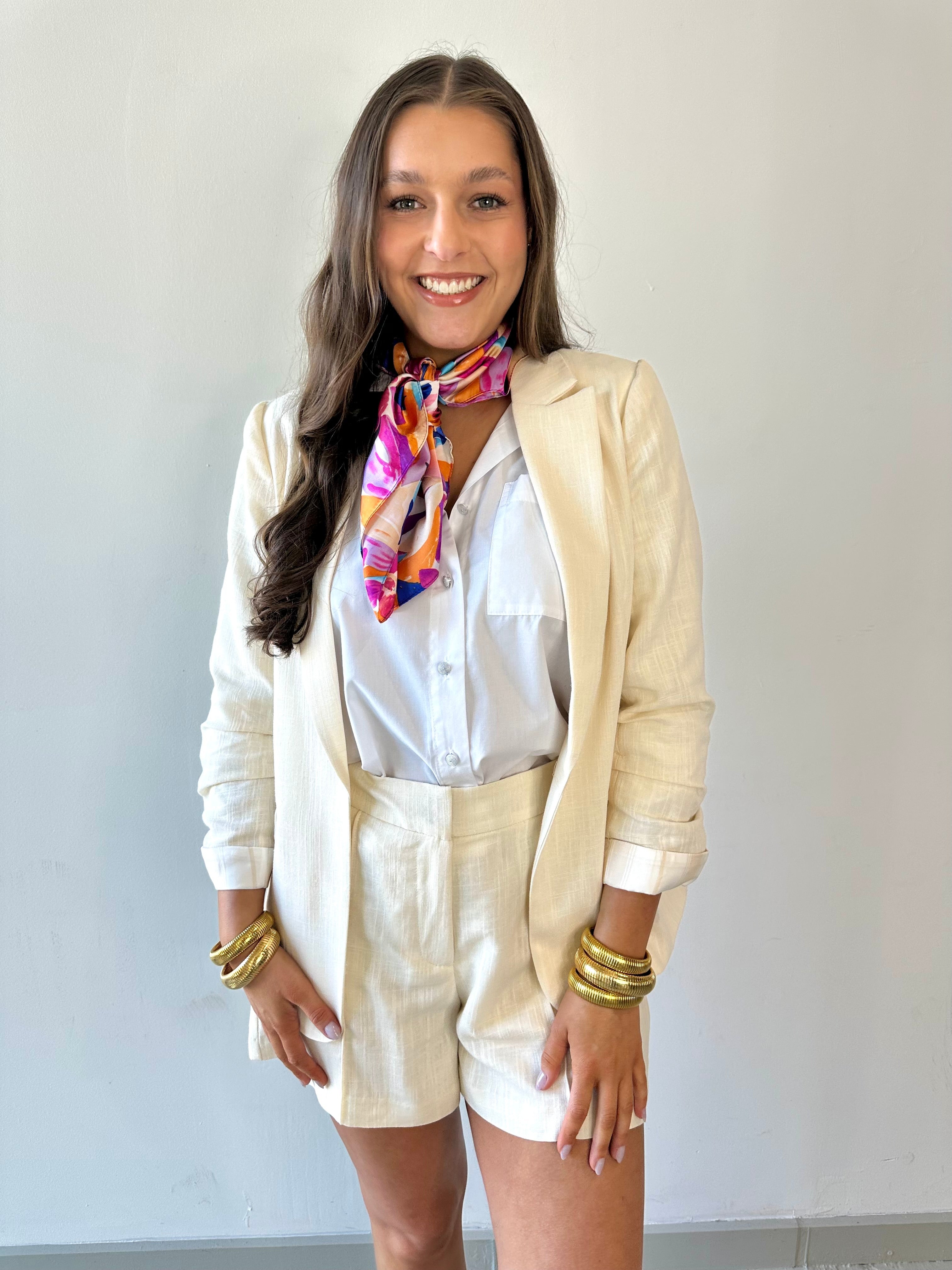 Cinched Sleeve Blazer