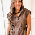 Cinched Waist Chocolate Top