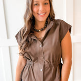 Cinched Waist Chocolate Top