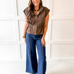 Cinched Waist Chocolate Top