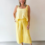 Classic Linen Pants - Yellow