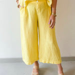 Classic Linen Pants - Yellow