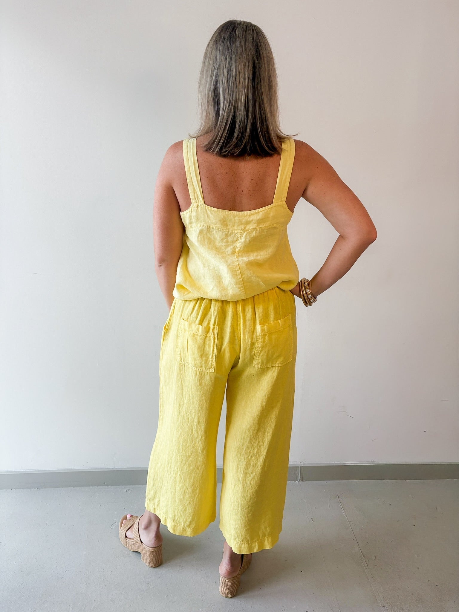 Classic Linen Pants - Yellow