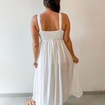 Coastal Bride Empire Belted Dress