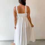 Coastal Bride Empire Belted Dress