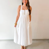 Coastal Bride Empire Belted Dress