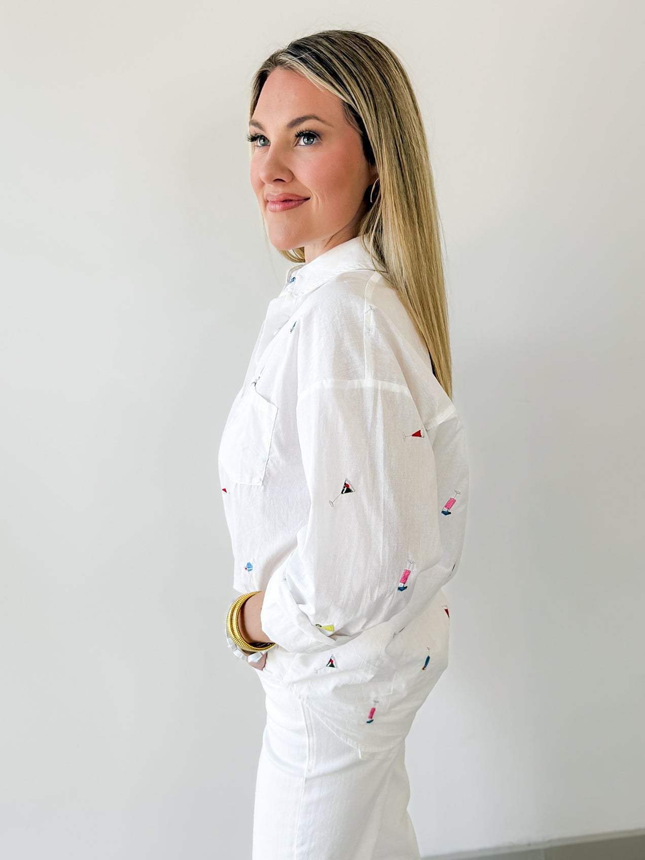 Cocktail Details Buttoned Shirt